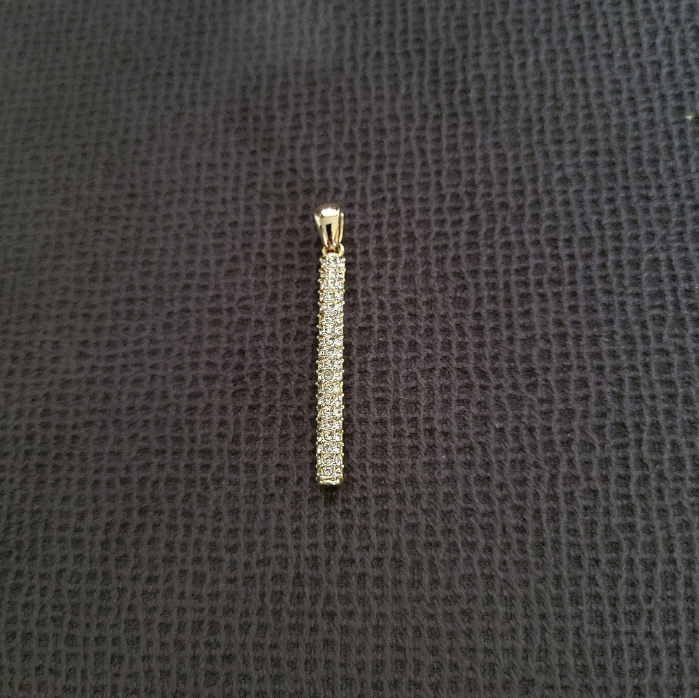 Vertical↕️ Bar Pendant with Pave Crystals💎 - Picture 1 of 15